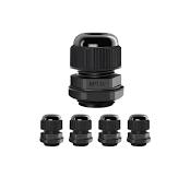 LeMotech 5 Pack NPT 1-1/4" Cable Glands Waterproof Adjustable 24-32mm Cable Connectors Black Nylon Joints with Gaskets