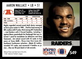 1991 Pro Set #549 Aaron Wallace Los Angeles Raiders Football EX/NM