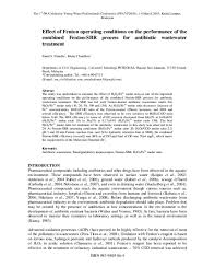 Academia.edu is a platform for academics to share research papers. Pdf Effect Of Fenton Operating Conditions On The Performance Of The Combined Fenton Sbr Process For Antibiotic Wastewater Treatment Emad S Elmolla Academia Edu