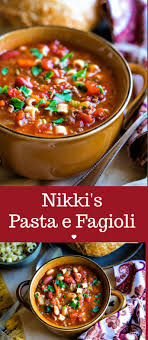 Hearty And Filling Serve Nikki S Pasta E Fagioli Soup Or Italian Pasta And Bean Soup With A Loaf Of Warm Crusty Pasta E Fagioli Fagioli Soup Stew Recipes