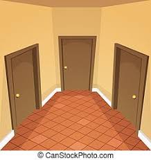 Drew the chair closer to the. House Entrance Interior Empty Hallway Or Corridor With Numbered Doors Stairs Tiled Floor And Electric Meter Boxes On Wall Canstock