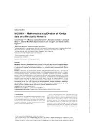 Pdf Moomin Mathematical Exploration Of Omics Data On A Metabolic Network