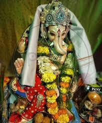 Image Of Ganpati Bappa Murti Ganesh Idol With Colourful Background Ganpati Sthapana Gi480982 Picxy The worship begins with the sthapana (establishment) of the idol.