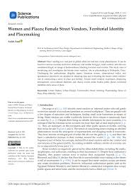 PDF) Women and Places; Female Street Vendors, Territorial Identity and  Placemaking