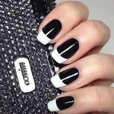 Black And White Nail Art 50 Best Black And White Nail Designs Stayglam White Tip Nails White Nail Designs White Nail Art