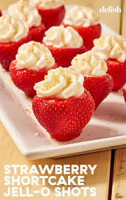 Strawberry Shortcake Jell O Shots Are Our Favorite Kind Of Strawberries Recipe In 2020 Strawberry Jello Shot Recipes Strawberry Shortcake