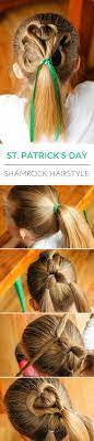 Cute St Patrick S Day Shamrock Hairstyle For Girls Holiday Hair Shamrock Hairstyle Shamrock Hair Hair Styles