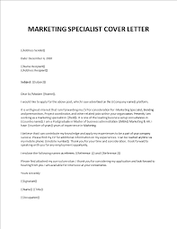 Find cv templates designed by hr professionals. Marketing Specialist Cover Letter