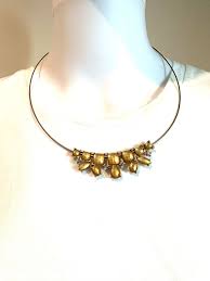 VTG Faceted Yellow Crystal with Rhinestones Gold Tone SAQ 21