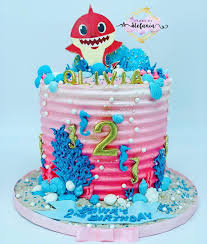 2nd Birthday Baby Shark Buttercream Cake Nyc Li Wedding Custom Cakes On Instagram Olivia S 2ndbirthday Cake Happybirthday Babyshark Ba In 2020 Shark Themed Birthday Party Girl 2nd Birthday Shark Cake