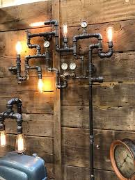 Steampunk Industrial Pipe Wall Art Light