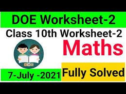 Download free notes for more convenience. Class 10 Maths Worksheet 2 Maths Worksheet 2 Worksheet 2 Class 10 Maths In English 7 July 2021 Youtube