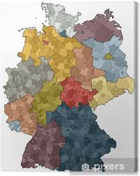 Zum vergleich ist zudem ein unabhängiger staat mit einer ähnlichen gesamtfläche angegeben. Deutschlandkarte Bundeslander Und Landkreise Canvas Print Pixers We Live To Change
