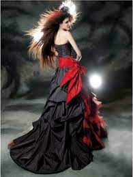 Sharp line of bodice seems so beautiful in tight resinous dresses. Red And Black Gothic Wedding Dress Fashion Dresses