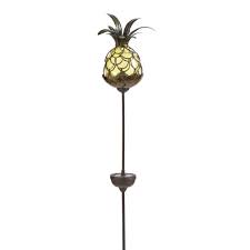 Moonrays 17 In Solar Integrated Led Pineapple Pathway Stake Light 92264 The Home Depot Solar Lights Garden Solar Landscape Lighting Solar Garden Stakes