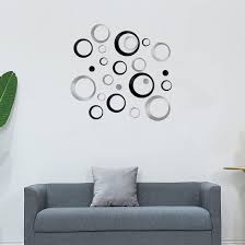 Grey and black work well as seen in the carpet here. Buy 24pcs Acrylic Circle Mirror Wall Stickers Diy Mirror Stickers Wall Art For Bedroom Bathroom Home Living Room Decor Black Silver Online In Indonesia B092qvs2wl