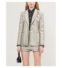 Jacquard silver blazer men paisley floral jackets wine red golden stage suit jacket elegant men suit flower design hoodie blazers for jacket turkey black suits formal male 2020 safari sequin high quality white blazer men slim fit flower pattern floral casual blazer men's jackets jv583. Maje Vane Floral Jacquard Blazer In Silver Modesens