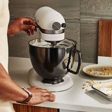 It is solid and sturdy. Kitchenaid Artisan Series 5 Quart Tilt Head Limited Edition Light Shadow Stand Mixer With Black Stainless Steel Bowl Reviews Crate And Barrel