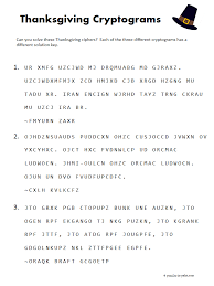 Cryptography offers you the chance to solve all kinds of puzzles. 3 Thanksgiving Cryptograms