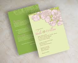 Pink Peony Wedding Invitations Shown In Honeydew Green Lime Green And P Peony Wedding Invitations Homemade Wedding Invitations Affordable Wedding Invitations