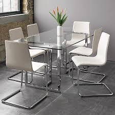 Silverado Rectangular Dining Table Glass Dining Room Sets Chrome Dining Table Contemporary Glass Dining Room