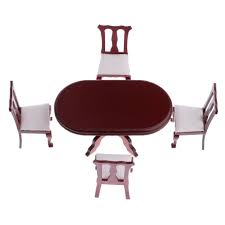 Mealtime should always be a pleasant and joyful event, which is why breaking bread with family and friends on a beautiful dining table transforms a meal into a very special experience. D Dolity Dolls House Kitchen Furniture Rosewood Dining Room Table Chairs Set 1 12 Scaled Model Decor Toys Games One Acleaning Com