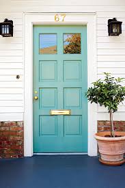 With french doors, comfy seating, and a big television centered over the fireplace, the living room rejects formality and offers a cozy space for relaxed family time. 25 Blue Front Door White House Concept