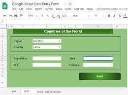 How To Create A Data Entry Form In Google Sheets Bpwebs Com Data Entry Google Sheets Online Data Entry