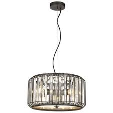 Purchase your favourite fixtures from claxy to bring texture to your home. Belladonna Black Large Caged Crystal Ceiling Pendant Fitting 042bl3d The Lighting Superstore