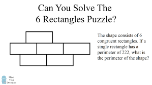 You have to divide the grid into rectangular and square pieces such that each piece contains exactly one number, and that number represents the area of the rectangle. Can You Solve The 6 Rectangles Puzzle Mind Your Decisions