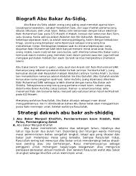 Abu bakar as siddiq tumbuh dan besar di mekah dan tidak pernah keluar dari mekah kecuali untuk tujuan dagang dan bisnis. Doc Biografi Abu Bakar As Sidiq Strategi Dakwah Abu Bakr Ash Shiddiq Abdullah Al Andonesy Academia Edu