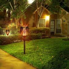 Led Solar Garden Pathway Light Flickering Flame Outdoor Lamp Electronics Outdoor Lamp Flame Torches Solar Spot Lights