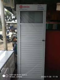 Harga platinum alumix pintu alumunium 70x200cm putih/ pintu kamar mandi. Pintu Kamar Mandi Aluminium Putih Kaca Patri 70x200cm Konstruksi Dan Taman 793184647