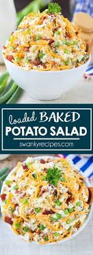 Loaded Baked Potato Salad Classic Baked Potato Tossed With Traditional Baked Potato Topping Potatoe Salad Recipe Loaded Baked Potato Salad Baked Potato Salad