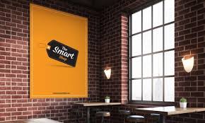 Download Indoor Poster Psd Mockup For Designing Posters For Restaurants Poster Mockup Psd Poster Mockup Restaurant Poster