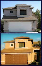 This material can be on interior or exterior walls of your home or commercial business building. Before And After Painting Wood Exterior Stucco Homes San Diego Houses Exterior Paint