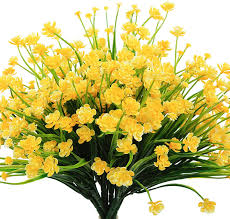 Buy 60pcs artificial flowers roses real touch fake roses for diy wedding bouquets bridal shower party home decorations (ivory&pink): Buy 8 Pcs Artificial Flowers Outdoor Faux Plants Uv Resistant Plastic Greenery For Indoor Outside House Home Decor Online In Turkey B08r5t4t63