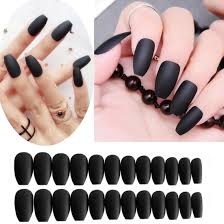 We have a manicure that shows the way to wear marble a la mode. Amazon Com Umillars 24pcs Pure Color Coffin Nails Matte False Gel Nails Art Tips Sets Full Cover Medium False Nails For Ballerina Cosplay Office Lady Black Beauty