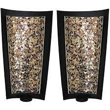 Shop wall accents in a variety of collections to make any room glow. Buy Best Golden Sands 15 Inch Mosaic Wall Sconces Tealight Candle Holders