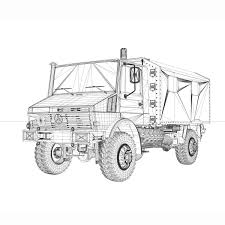 Mercedes Benz Unimog U1300l Ambulance Trailer 3d Model Transport 189602 Mercedes Benz Unimog Unimog Truck Coloring Pages