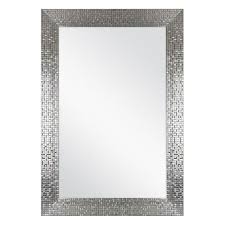 A mirror is a flat piece of glass which reflects light, so that when you look at it you. Home Decorators Collection 24 In W X 35 In H Framed Rectangular Anti Fog Bathroom Vanity Mirror In Silver Finish 81159 The Home Depot