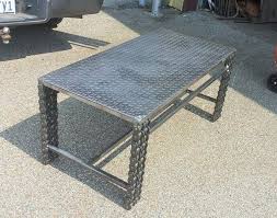 Industrial Steampunk Chain Art Welded Metal Furniture Coffee Table By Recycled Salvage Www Rec Metal Work Table Metal Furniture Design Industrial Art Furniture