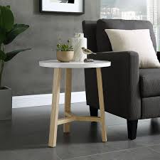 Check spelling or type a new query. Welwick Designs Mid Century Modern Round Side Table White Marble Light Oak The Home Depot Canada Oak Side Table Side Table Wood White Marble Side Table