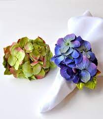 Spring Hydrangea Napkin Ring Summer Hydrangeas Floral Napkin Rings Hydrangea