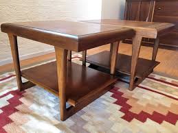It has been restored with a flawless top and lustrous lacquer finish. Pair Walnut End Tables With Lower Shelf By Lane Furniture Epoch