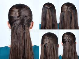 By learning a few (easy!) new styles and tricks, you can keep your strands healthy, swear off frizz and flatness, and make your hair look its best―every day. Simple Hairstyle Tutorial Stock Image Image Of Updo 79359531