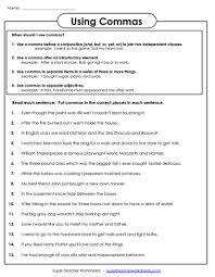 7th grade reading comprehension activities: Punctuation Worksheets