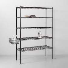 Wire Shelf Hanging Accessory Basket Black Made By Design Wire Shelving Shelves Wire Closet Shelving