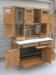 Amazing 1920 s kitchen hoosier cabinet flour bin and sifter with. Oak Hoosier Style Mcdougall 48 Wide Cabinet W Flour Bin Pie Racks Spice Set Furniture Cabinet Vintage Cabinets