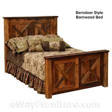 Reclaimed barnwood furniture is a leading style choice for furniture buyers today. Barndoor Style Red Oak Barnwood Bed Bedroom Set